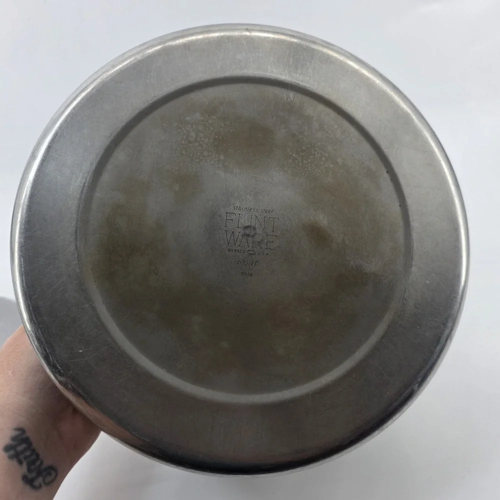 Flint Ware by Ecko Dutch Oven 6Qt Stock Pot Stainless Steel With Lid Vintage